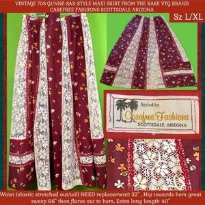 XL VINTAGE BRAND:CAREFREE FASHIONS SCOTTSDALE ARIZONA GUNNE SAX STYLE MAXI SKIRT